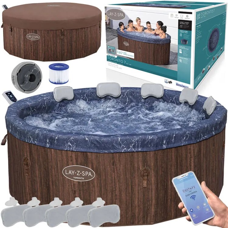Vírivka Lay-Z-Spa Toronto hydromassage  pre 5-7  WiFi Bestway 6001W