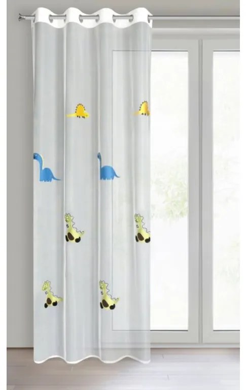 DECOREUM Záves zdobený výšivkou s detským vzorom 140 x 250 cm biela 106336