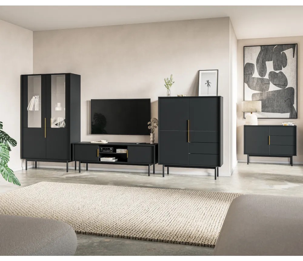 Televízny stolík VIVALA, čierna