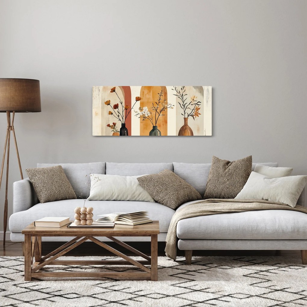 Obraz - Vázy v oblúkoch (120x50 cm)