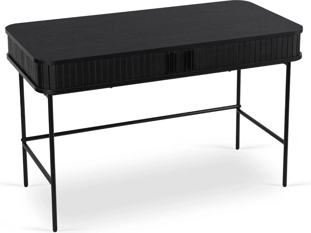 Vintino Písací stôl TRISHA 120 cm ryhovaný čierny