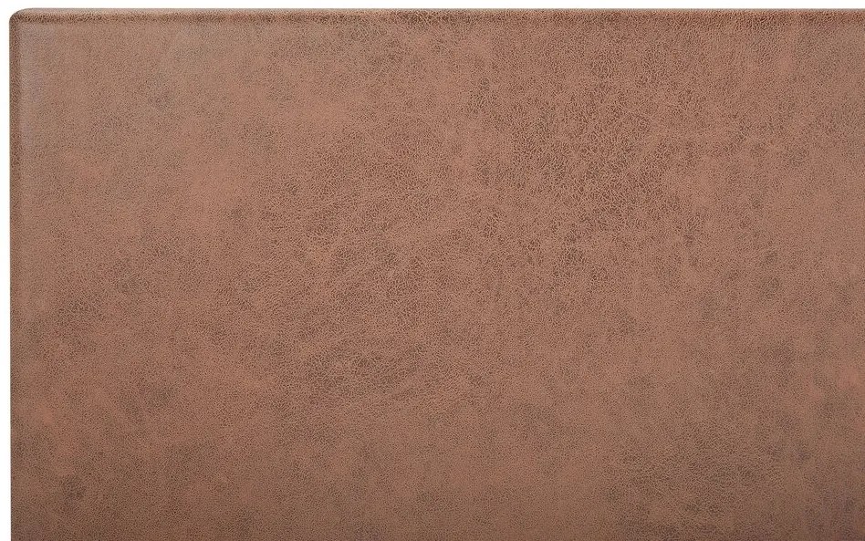 Posteľ z umelej kože 180 x 200 cm hnedá PRESIDENT Beliani