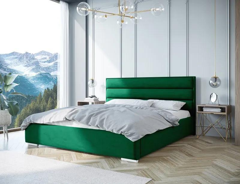 Moderná čalúnená posteľ LONG - Drevený rám,160x200