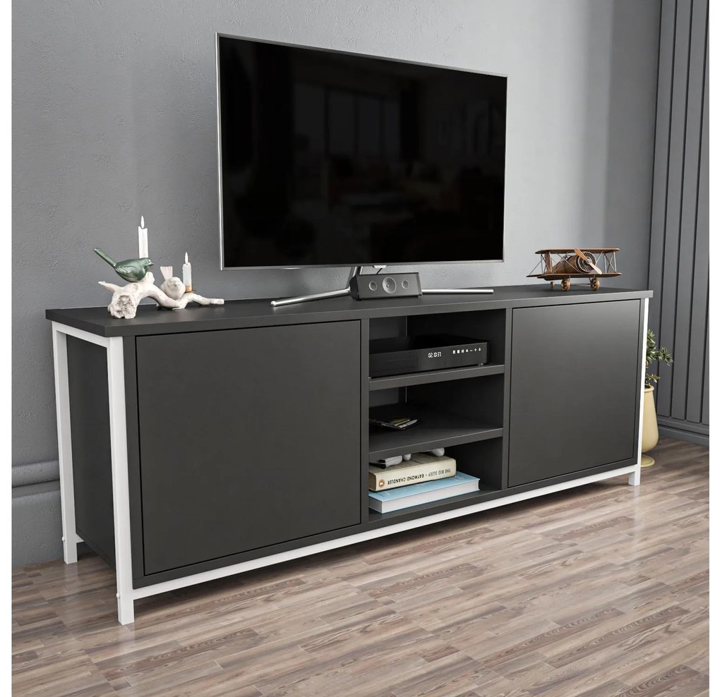 TV stolík Otosello (biela + antracit). Akcia -19%. Vlastná spoľahlivá doprava až k Vám domov. 1107342