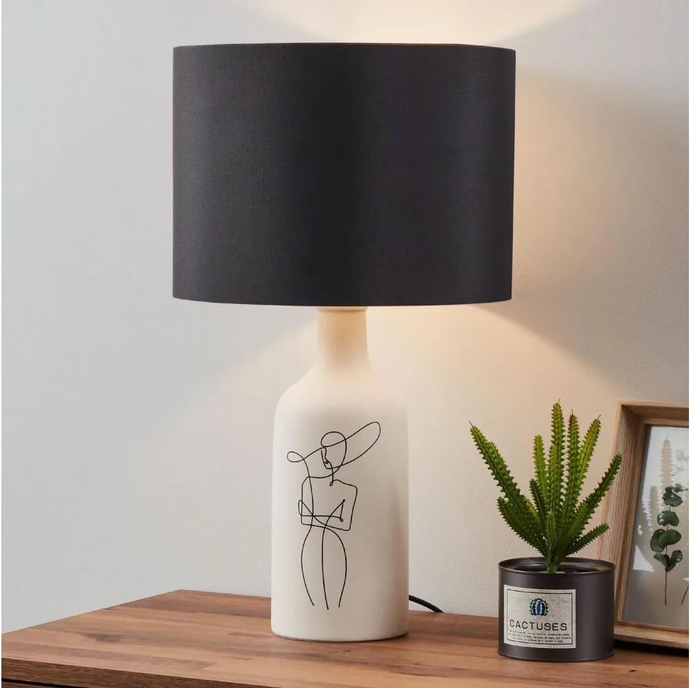Eglo 43824 - Stolná lampa VINOZA 1xE27/40W/230V čierna/biela