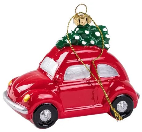 Vianočná ozdoba EVI RED červené autíčko 710261