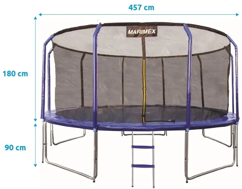 Marimex | Trampolína Marimex Standard 457 cm + vnútorná ochranná sieť + rebrík ZADARMO | 19000084