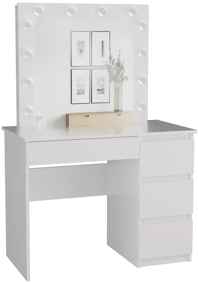 Toaletný stolík Micras 2 (biela) (P) (so zrkadlom) (s LED osvetlením). Akcia -21%. Vlastná spoľahlivá doprava až k Vám domov. 1132476