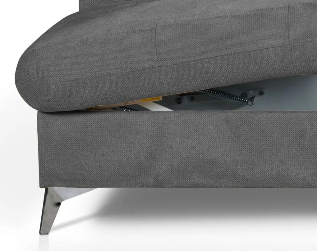 Rohová sedacia súprava Gisele, stredne šedá látka, ľavý roh