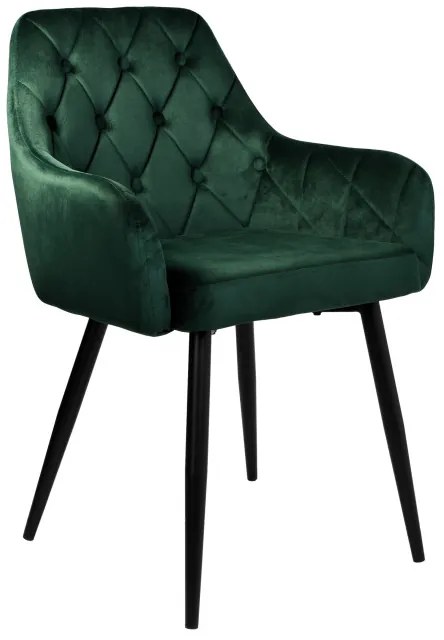 Jedálenská stolička ATLANTA zamatová, tmavozelená
