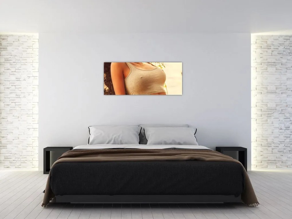 Obraz - Žena pri strome (120x50 cm)