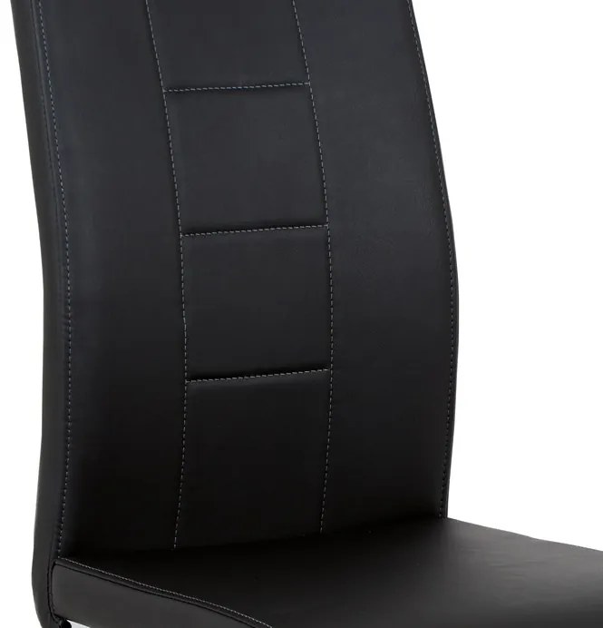 BONTEC Jedálenská stolička, čierna, ekokoža, DCL-411 BK Farba: Šedá