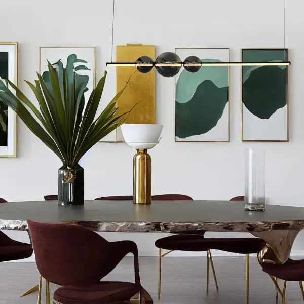 LED Luster na lanku KUGEL LED/30W/230V čierna