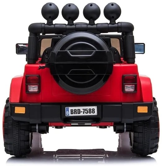 LEAN CARS Elektrické autíčko - Jeep BRD-7588 4x4 - červené - 4x45W - 1x12V10Ah - 2023