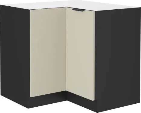 Dolná rohová kuchynská skrinka Arona, 90/90 cm, kašmírová/čierna%