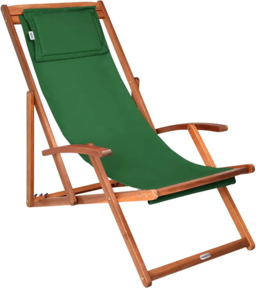 Záhradné lehátko SIENA, 65x87x102cm, zelená Casaria