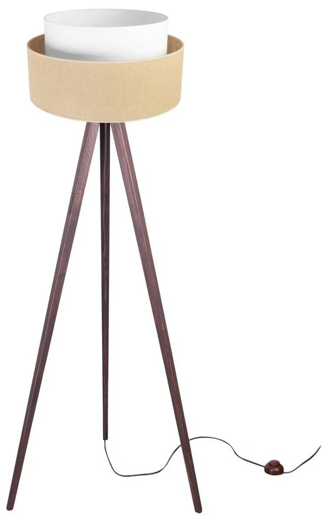 Stojacia lampa Juta, 1x jutové/biele textilné tienidlo, (výber zo 6 farieb konštrukcie)