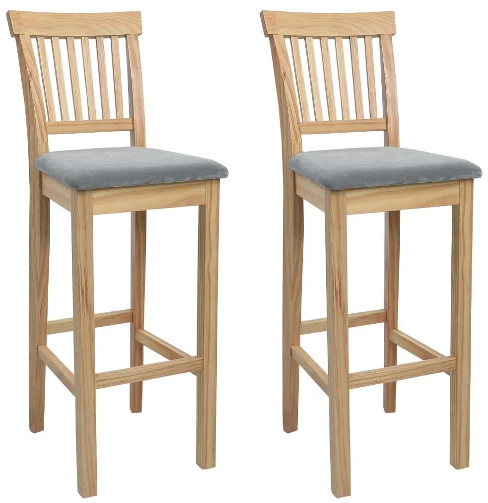 vidaXL Barové stoličky 2 ks, drevo