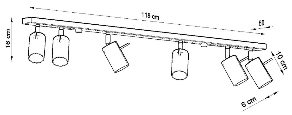 Stropné svietidlo RING 6L biele