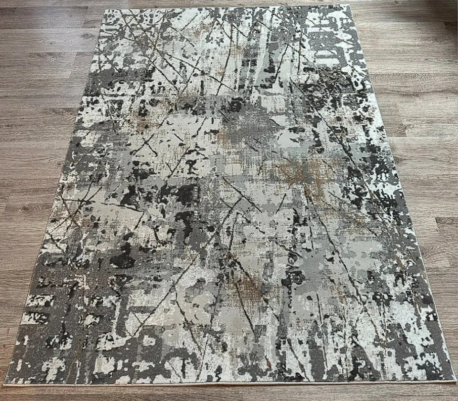 Moderný sivý koberec s abstraktným vzorom Luxess 25019-GRI Rozmer: 160x230 cm