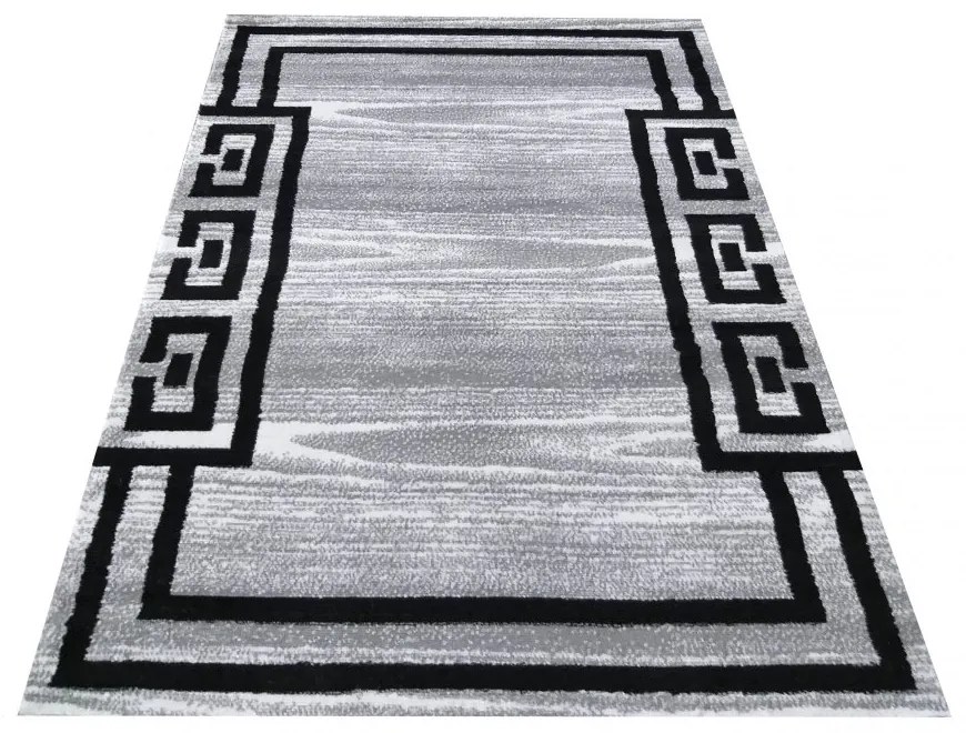 Štýlový sivo čierny koberec s ornamentom Šírka: 80 cm | Dĺžka: 150 cm