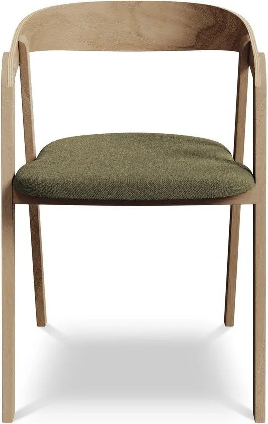 Zelené jedálenské kreslo z masívneho dreva Erika – Makamii