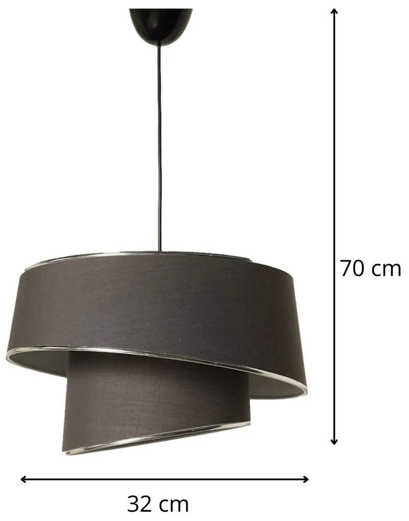 Závesný luster Barette antracitový/strieborný