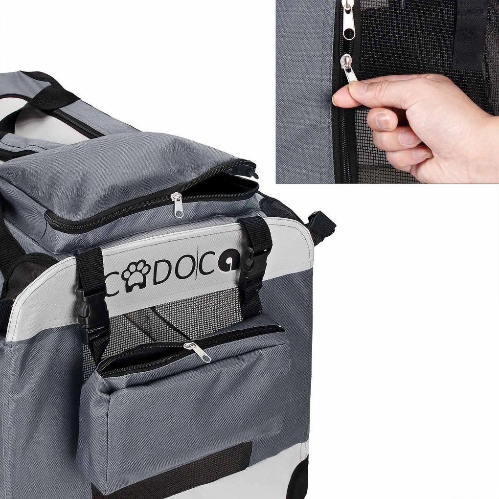 InternetovaZahrada Prenosná taška pre psa M 60x42x42 cm -šedá