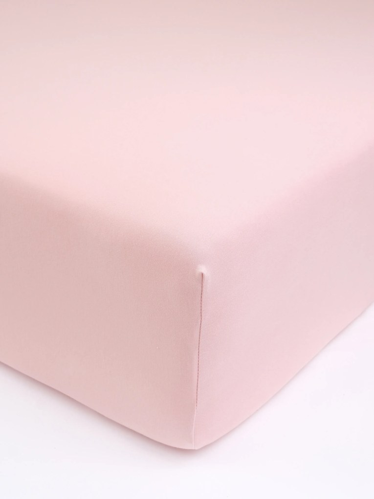 Jersey prostěradlo s elastanem 140 × 200 cm – starorůžové