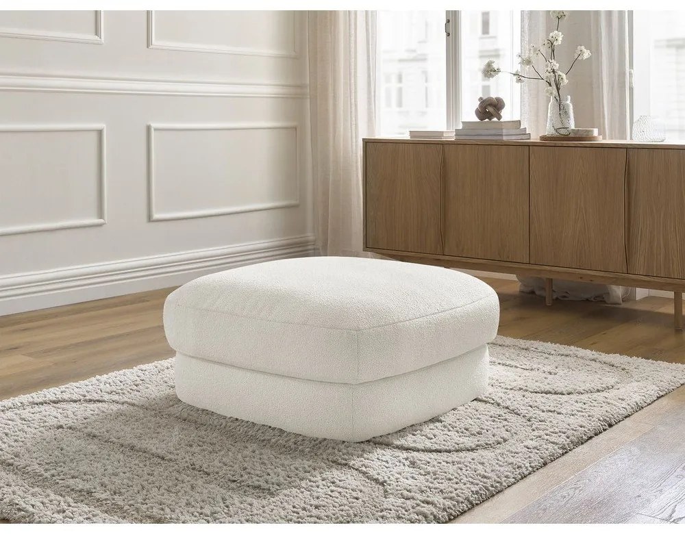 Biela podnožka z textílie buklé Leonore – Bobochic Paris