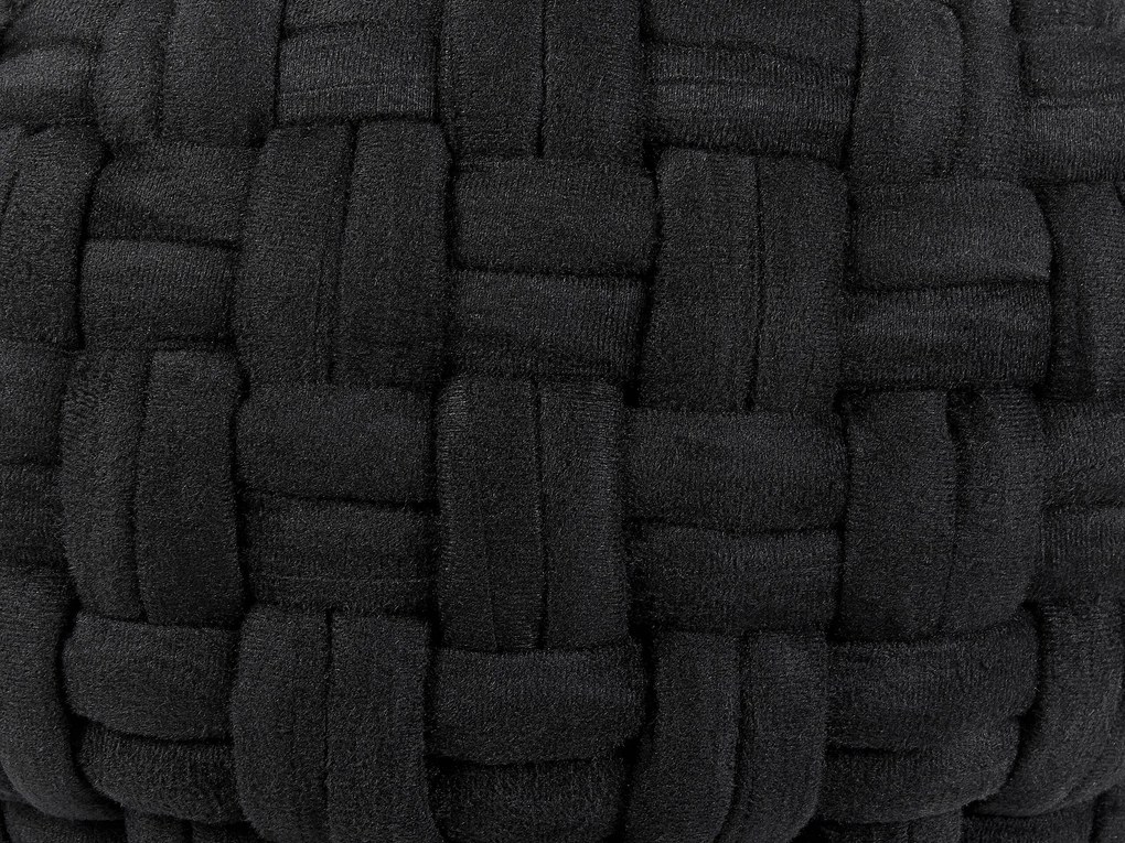 Zamatová taburetka 45 x 35 cm čierna HOPA Beliani