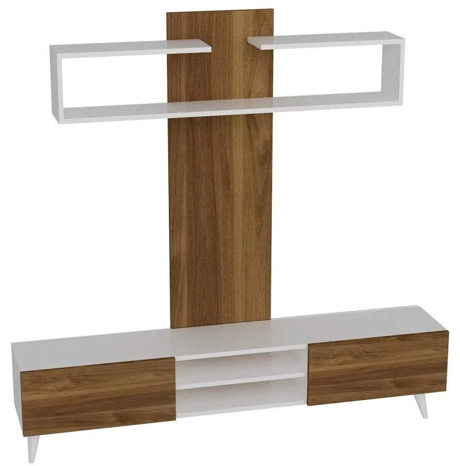 Obývacia stena Dem 180 cm hnedá/biela