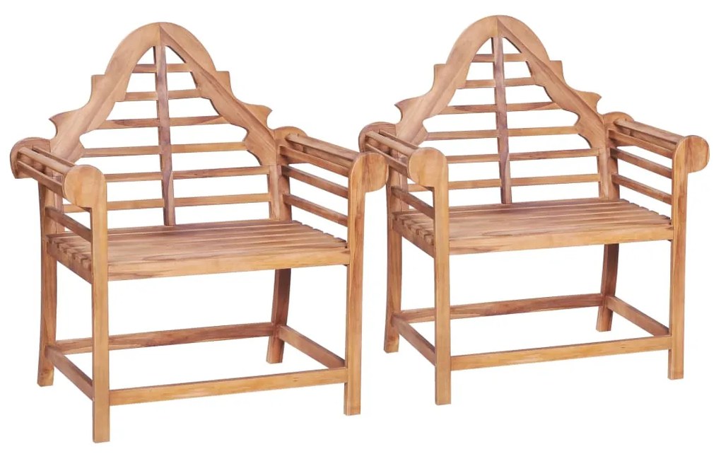 vidaXL Záhradné stoličky 2 ks 91x62x102 cm masívne teakové drevo