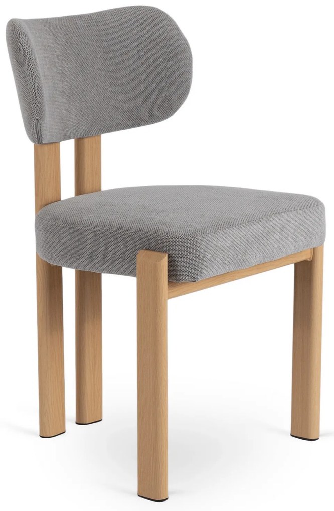 Jedálenská stolička GRENADA sivá/nohy dub