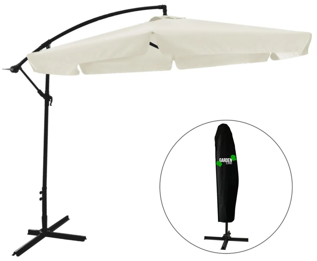 Záhradný slnečník s ochranným obalom BANANA 300 cm béžový