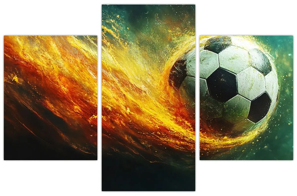Obraz - Futbalová lopta v lete (90x60 cm)