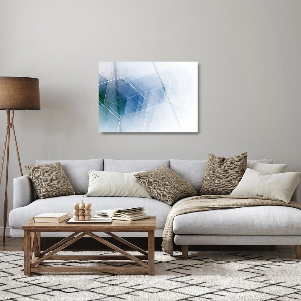 Sklenený obraz - Geometrické útvary (70x50 cm)