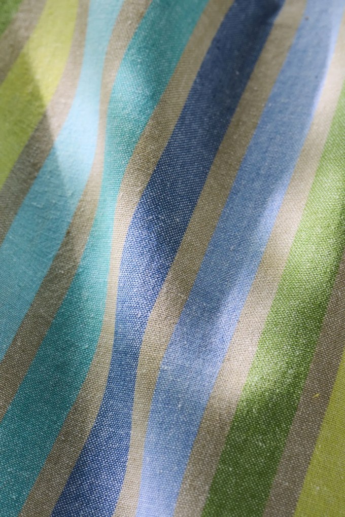 Ib Laursen Bavlnená utierka Multicoloured Stripes Blue