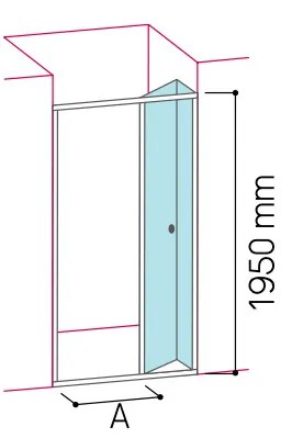 Glass 1989 Isy - Sprchový kút sklopné dvere do niky alebo v kombinácii s bočnou stenou, veľkosť 90 cm, profily chrómové, číre sklo,…