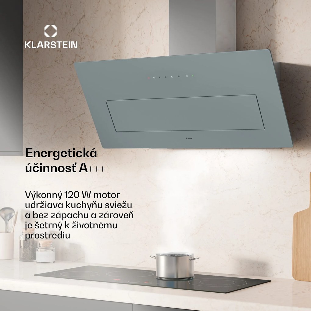 Klarstein SleekAir digestor, A+++, 717 m³/h, dotykové ovládanie, 90 cm