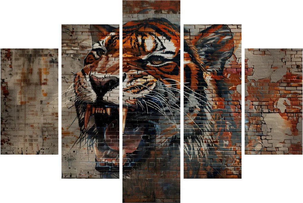 Obraz - Tiger z tehál (150x105 cm)