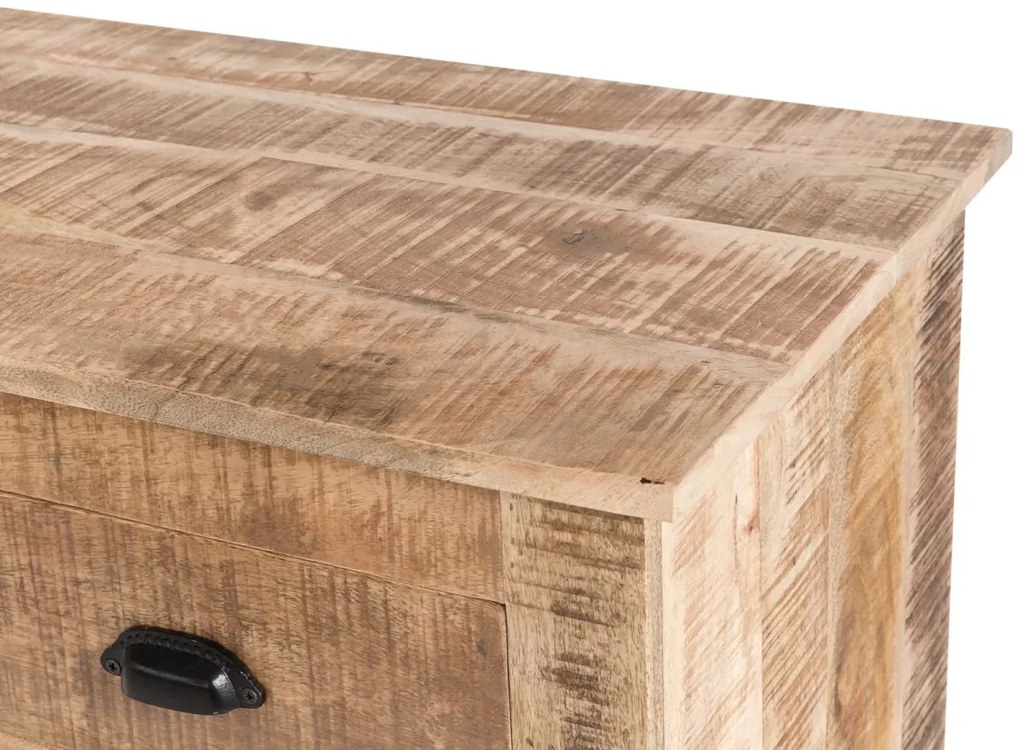 furniture-nabytek.cz - Masivní příborník Caribou z mangového dřeva, lakovaný, přírodní barva – 122×42×90 cm