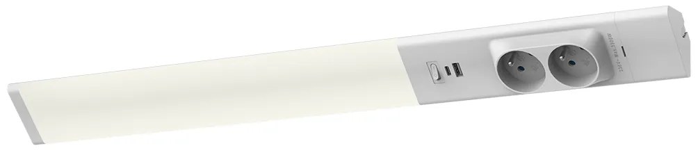 Ecolamp LED svietidlo Dual, 1x LED 18w 4000k, w, USB-A/C + zásuvky 230v