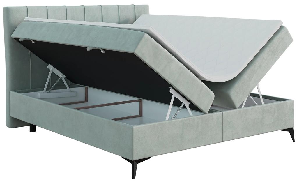 Kontinentálna posteľ 120 cm Leny (mätová) (s matracom a úl. priestorom). Vlastná spoľahlivá doprava až k Vám domov. 1043401