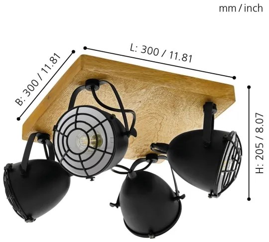 Eglo 49079 - Bodové svietidlo GATEBECK 4xE14/40W/230V