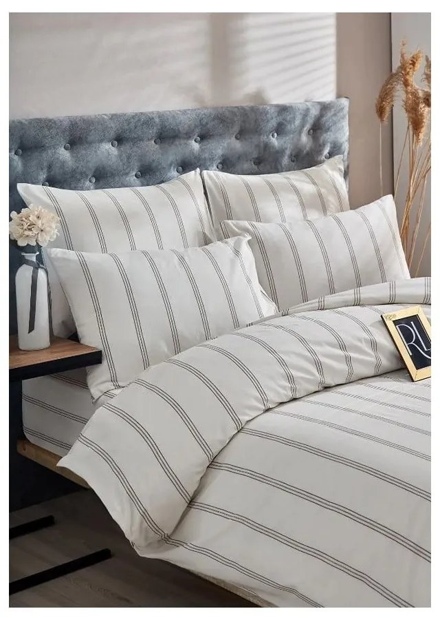 Krémovobiele bavlnené predĺžené obliečky na dvojlôžko 200x220 cm – Mila Home