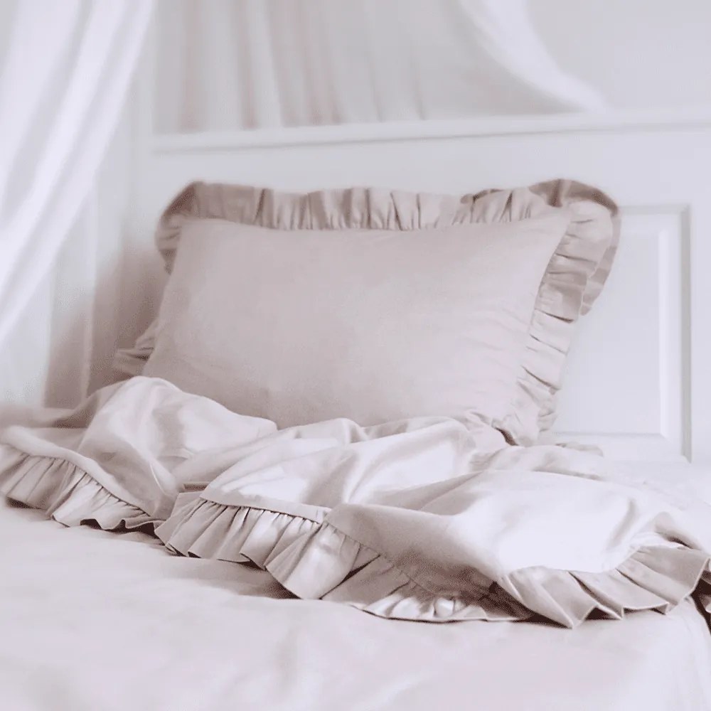 Obliečky Junior bez výplne s volánom Nude 100x140 cm