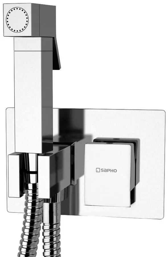Sapho Sapho, LATUS podomietková batéria s bidetovou spŕškou, hranatá, chrómová, 1102-07