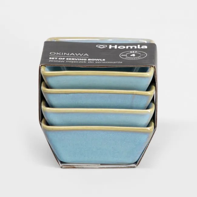 Sada dekoračných misiek OKINAWA tyrkysových 743061 (4 ks)