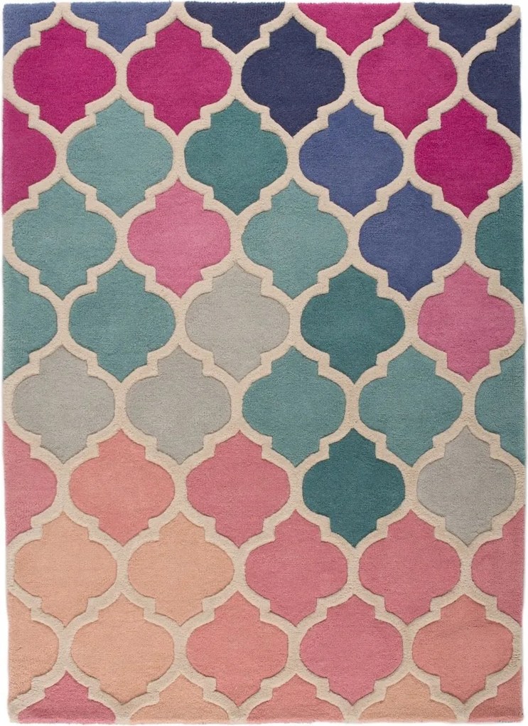 200x290 Ručne všívaný kusový koberec Illusion Rosella Pink Blue